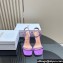 Dior Heel 10cm Diorly Heeled Sandals in Purple Suede Calfskin and White Resin Pearls 2024