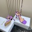 Dior Heel 10cm Diorly Heeled Sandals in Purple Suede Calfskin and White Resin Pearls 2024
