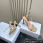 Dior Heel 10cm Diorly Heeled Sandals in Beige Suede Calfskin and White Resin Pearls 2024