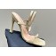 Dior Heel 10cm Diorly Heeled Sandals in Beige Suede Calfskin and White Resin Pearls 2024