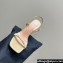 Dior Heel 10cm Diorly Heeled Sandals in Beige Suede Calfskin and White Resin Pearls 2024