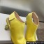 Dior Heel 5.5cm LA CIGALE Ankle Boots in Velvet Yellow with Crystal Ball 2024