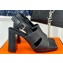 Hermes Heel 9.5cm Platform 2cm Eris 90 sandals with with "H" cut-out in calfskin Black 2024