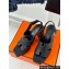 Hermes Heel 9.5cm Platform 2cm Eris 90 sandals with with "H" cut-out in calfskin Black 2024