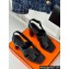 Hermes Heel 9.5cm Platform 2cm Eris 90 sandals with with "H" cut-out in calfskin Black 2024