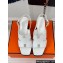 Hermes Heel 9.5cm Platform 2cm Eris 90 sandals with with "H" cut-out in calfskin White 2024