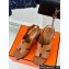 Hermes Heel 9.5cm Platform 2cm Eris 90 sandals with with "H" cut-out in calfskin Brown 2024