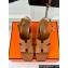 Hermes Heel 9.5cm Platform 2cm Eris 90 sandals with with "H" cut-out in calfskin Brown 2024