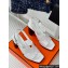 Hermes Heel 9.5cm Platform 2cm Eris 90 sandals with with "H" cut-out in Grained calfskin White 2024