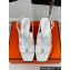 Hermes Heel 9.5cm Platform 2cm Eris 90 sandals with with "H" cut-out in Grained calfskin White 2024