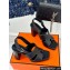 Hermes Heel 9.5cm Platform 2cm Eris 90 sandals with with "H" cut-out in Grained calfskin Black 2024