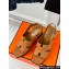 Hermes Heel 9.5cm Platform 2cm Eris 90 sandals with with "H" cut-out in Grained calfskin Brown 2024