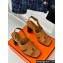 Hermes Heel 9.5cm Platform 2cm Eris 90 sandals with with "H" cut-out in Grained calfskin Brown 2024