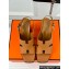 Hermes Heel 9.5cm Platform 2cm Eris 90 sandals with with "H" cut-out in Grained calfskin Brown 2024