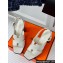 Hermes Heel 9.5cm Platform 2cm Eris 90 sandals with with "H" cut-out in Croco Pattern White 2024