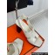 Hermes Heel 9.5cm Platform 2cm Eris 90 sandals with with "H" cut-out in Croco Pattern White 2024