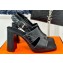 Hermes Heel 9.5cm Platform 2cm Eris 90 sandals with with "H" cut-out in Croco Pattern Black 2024