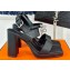 Hermes Heel 9.5cm Platform 2cm Ilona 90 sandals with oversized Kelly buckle in Grained calfskin Black 2024