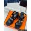 Hermes Heel 9.5cm Platform 2cm Ilona 90 sandals with oversized Kelly buckle in Grained calfskin Black 2024
