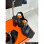 Hermes Heel 9.5cm Platform 2cm Ilona 90 sandals with oversized Kelly buckle in Grained calfskin Black 2024