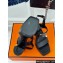 Hermes Heel 9.5cm Platform 2cm Ilona 90 sandals with oversized Kelly buckle in Grained calfskin Black 2024