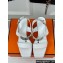 Hermes Heel 9.5cm Platform 2cm Ilona 90 sandals with oversized Kelly buckle in Grained calfskin White 2024