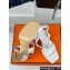 Hermes Heel 9.5cm Platform 2cm Ilona 90 sandals with oversized Kelly buckle in Grained calfskin White 2024