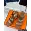 Hermes Heel 9.5cm Platform 2cm Ilona 90 sandals with oversized Kelly buckle in calfskin Brown 2024