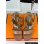 Hermes Heel 9.5cm Platform 2cm Ilona 90 sandals with oversized Kelly buckle in calfskin Brown 2024