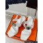 Hermes Heel 9.5cm Platform 2cm Ilona 90 sandals with oversized Kelly buckle in calfskin White 2024
