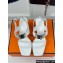 Hermes Heel 9.5cm Platform 2cm Ilona 90 sandals with oversized Kelly buckle in calfskin White 2024