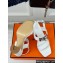 Hermes Heel 9.5cm Platform 2cm Ilona 90 sandals with oversized Kelly buckle in calfskin White 2024