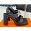 Hermes Heel 9.5cm Platform 2cm Ilona 90 sandals with oversized Kelly buckle in calfskin Black 2024
