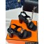 Hermes Heel 9.5cm Platform 2cm Ilona 90 sandals with oversized Kelly buckle in calfskin Black 2024