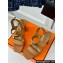 Hermes Heel 9.5cm Platform 2cm Ilona 90 sandals with oversized Kelly buckle in Grained calfskin Brown 2024