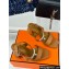 Hermes Heel 9.5cm Platform 2cm Ilona 90 sandals with oversized Kelly buckle in Grained calfskin Brown 2024