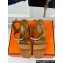 Hermes Heel 9.5cm Platform 2cm Ilona 90 sandals with oversized Kelly buckle in Grained calfskin Brown 2024