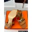 Hermes Heel 9.5cm Platform 2cm Ilona 90 sandals with oversized Kelly buckle in Grained calfskin Brown 2024