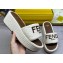 Fendi Sunshine flatform slides raffia White 2024