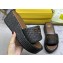 Fendi Sunshine flatform slides raffia Black 2024