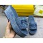 Fendi Sunshine flatform slides Denim Dark Blue 2024