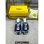 Fendi Sunshine flatform slides Canvas Fabric Blue 2024