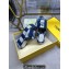 Fendi Sunshine flatform slides Canvas Fabric Blue 2024