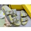 Fendi Feel Women/Men slides Canvas Fabric Yellow 2024