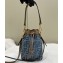 Fendi Mon Tresor mini Bag Light blue FF denim fabric 2024