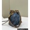 Fendi Mon Tresor mini Bag Light blue FF denim fabric 2024