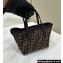 Fendi Roll Mini Bag Brown FF jacquard 2024