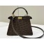 Fendi Peekaboo ISeeU Petite Bag in ostrich leather Coffee 2024