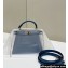 Fendi Peekaboo ISeeU Petite Bag in ostrich leather Blue 2024