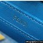Fendi Peekaboo ISeeU Petite Bag in ostrich leather Blue 2024